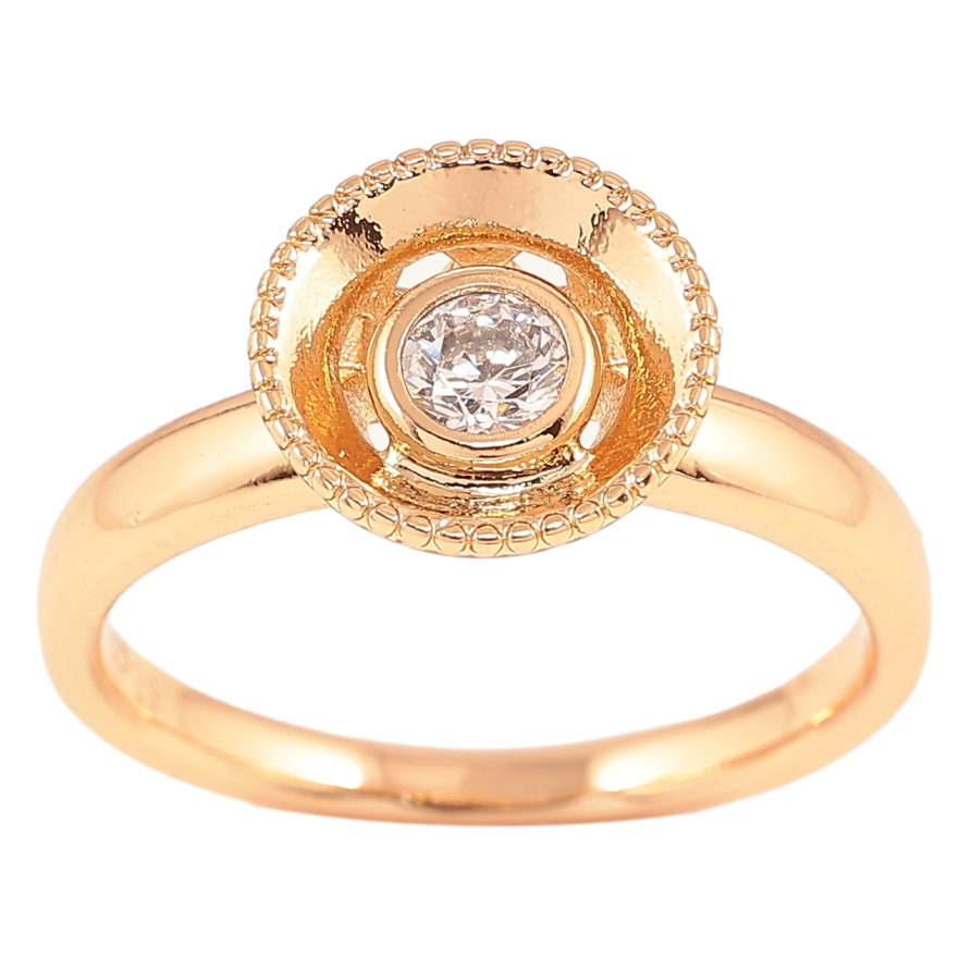 Кольцо Xuping Позолота 18K Фианит в декоративной оправе фото №1