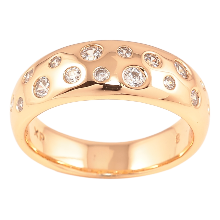 Кольцо Xuping Позолота 18K Россыпь циркония фото №1