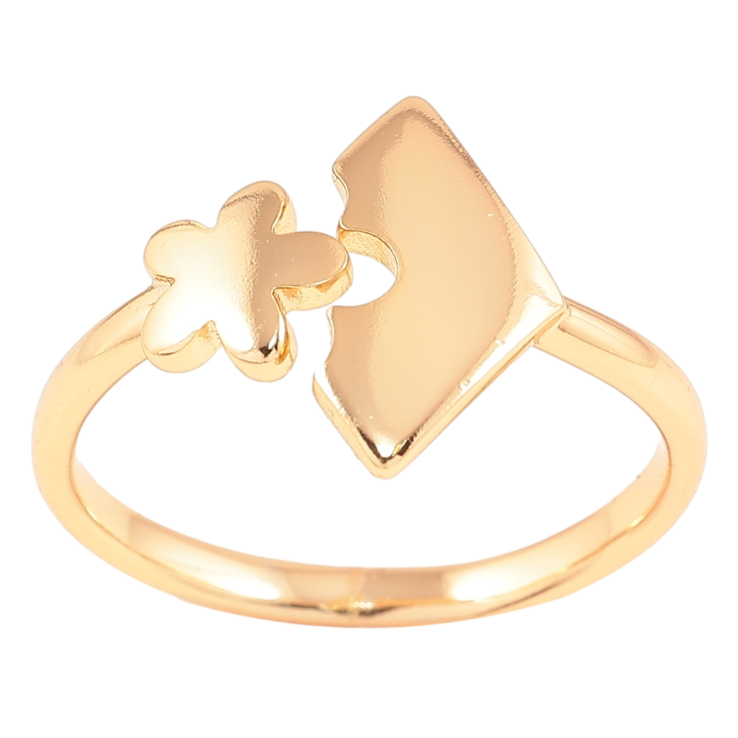 Кольцо Xuping Позолота 18K Ромб с цветочком фото №21