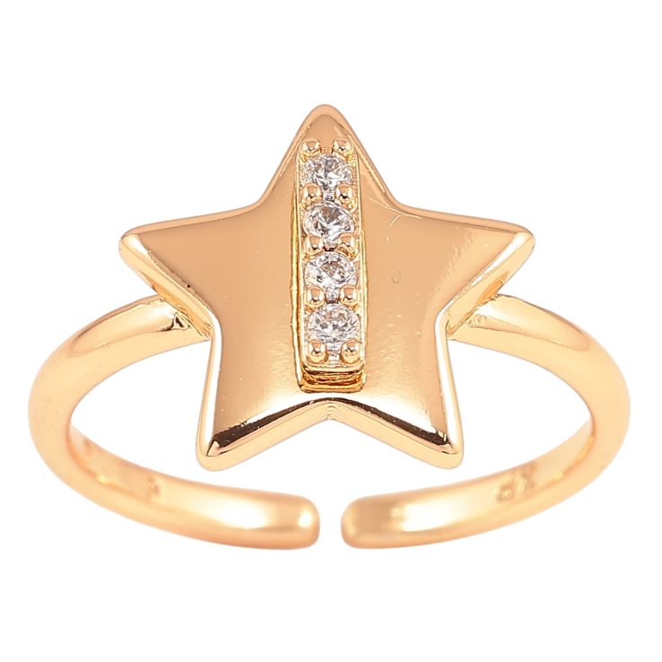 Кольцо Xuping Позолота 18K Звезда с цирконием фото №11