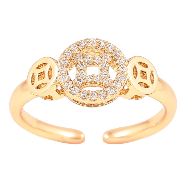 Кольцо Xuping Позолота 18K Декоративный узор с цирконием фото №9