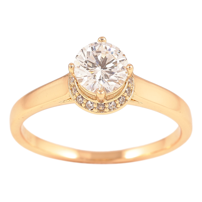 Кольцо Xuping Позолота 18K Фианит в обрамлении циркония, ø 6мм фото №14