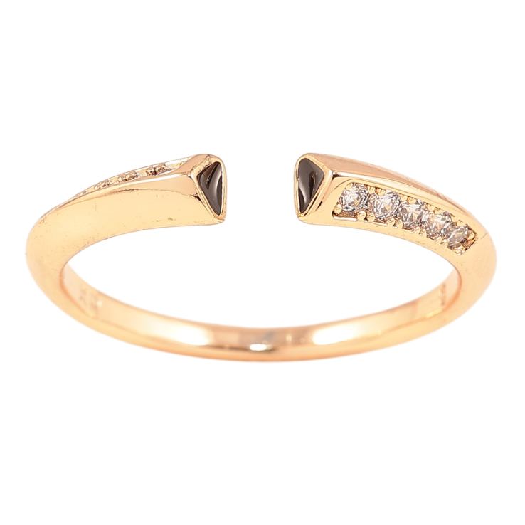 Кольцо Xuping Позолота 18K Дорожки циркония и черная эмаль фото №22