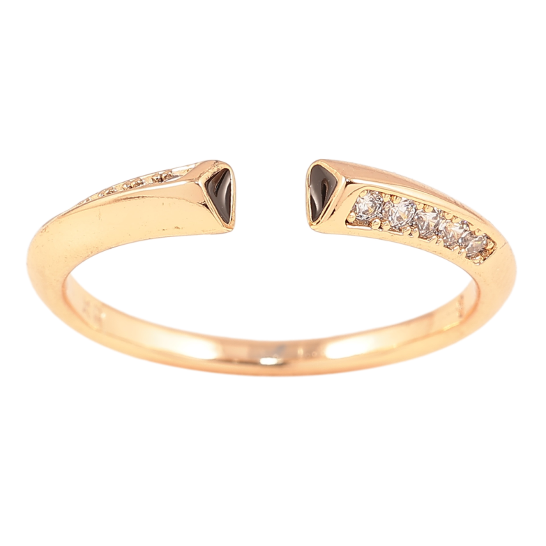 Кольцо Xuping Позолота 18K Дорожки циркония и черная эмаль фото №1