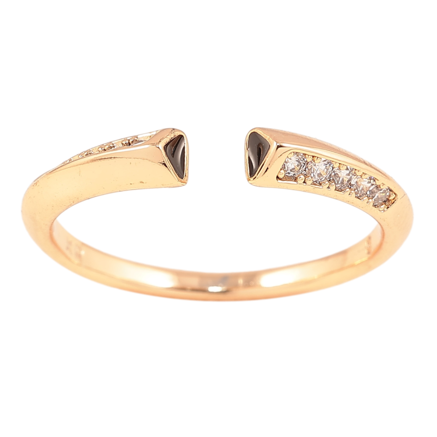 Кольцо Xuping Позолота 18K Дорожки циркония и черная эмаль фото №1