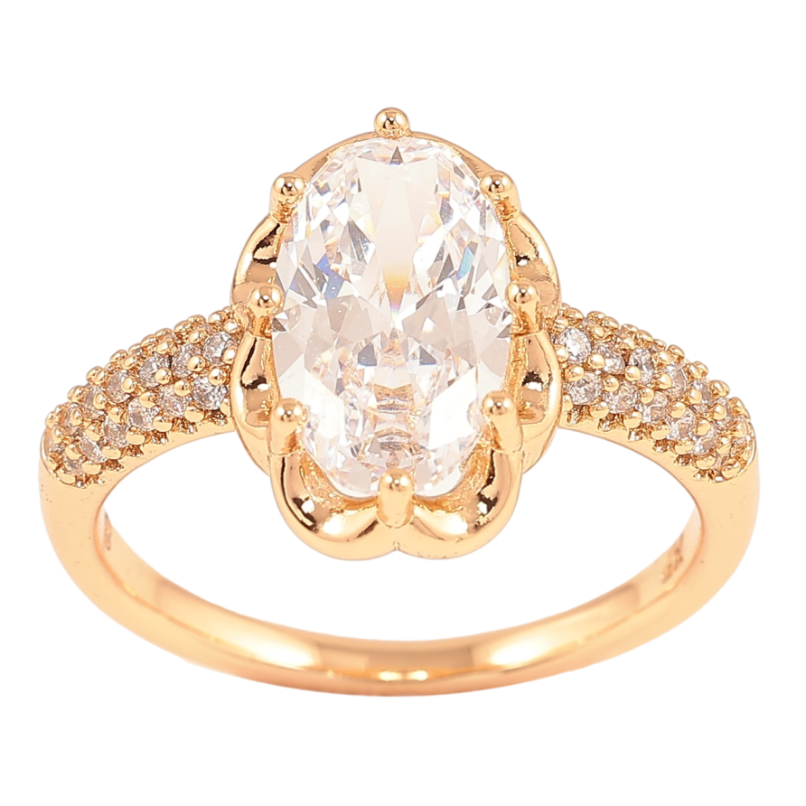 Кольцо Xuping Позолота 18K Фианит с инкрустацией цирконием фото №1