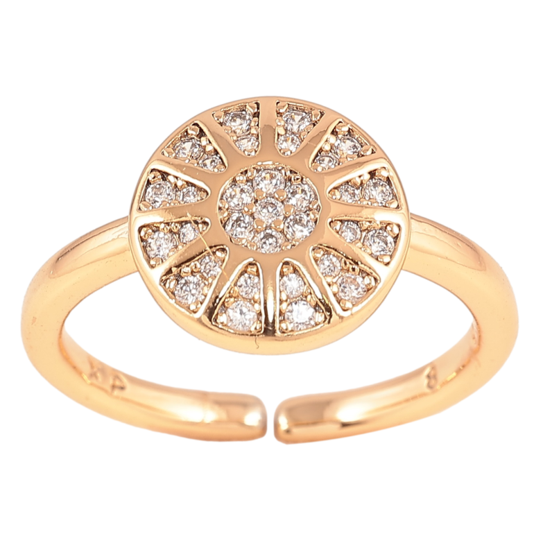 Кольцо Xuping Позолота 18K Круглый купол с цирконием фото №1