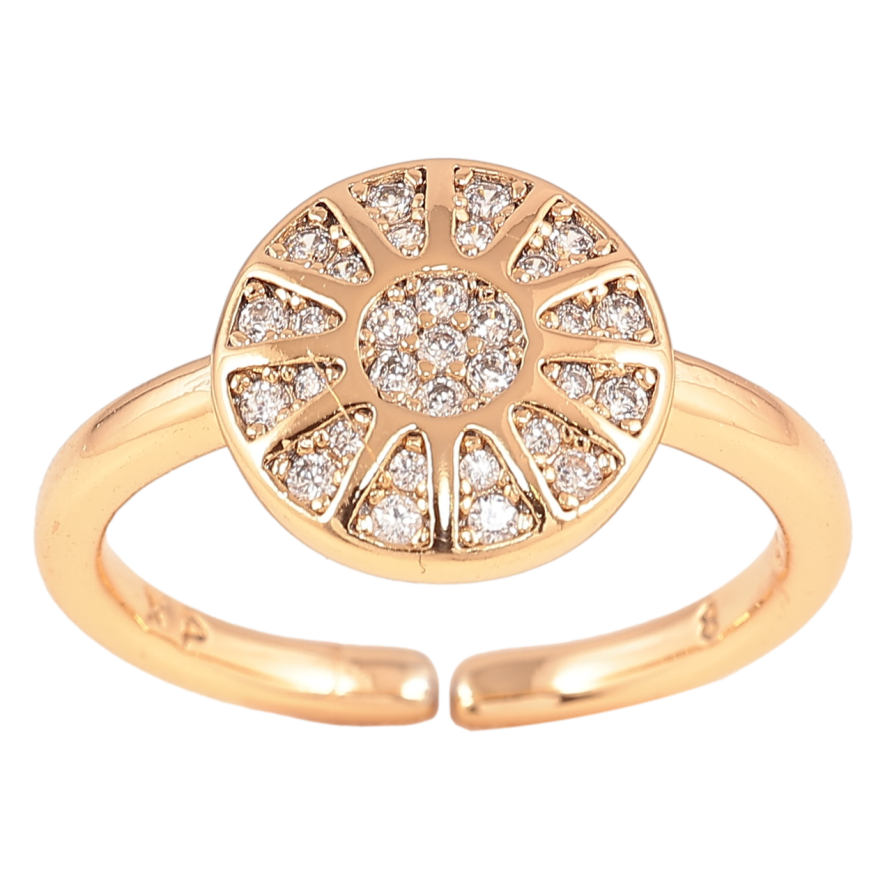 Кольцо Xuping Позолота 18K Круглый купол с цирконием фото №1