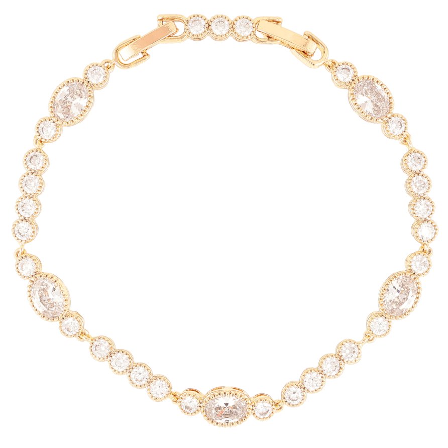 Браслет Xuping Позолота 18K Кристальная дорожка длинна с доп.замком 18,20см х 4-6мм фото №1