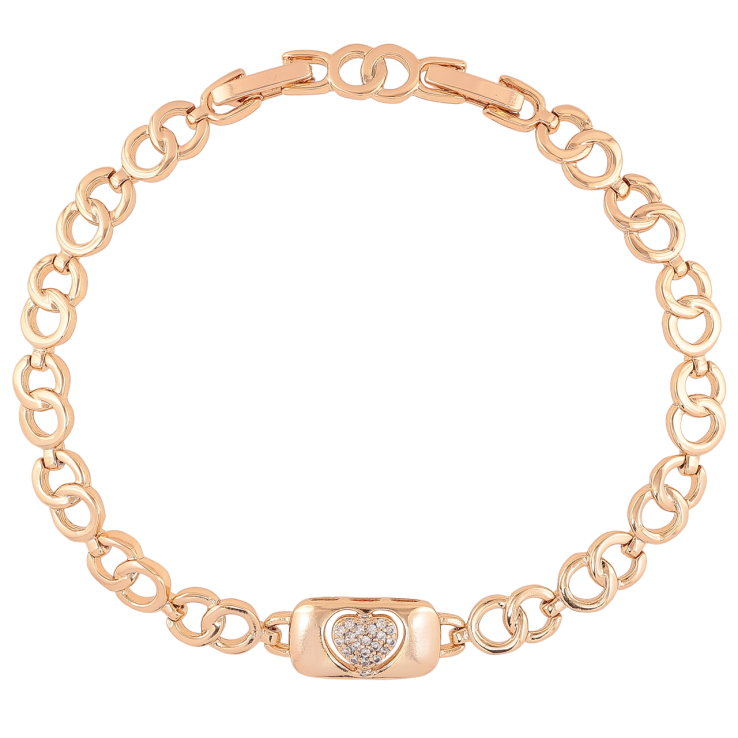 Браслет Xuping Позолота 18K Сердечко длинна с доп.замком 17.5,19.5см х 6мм фото №25