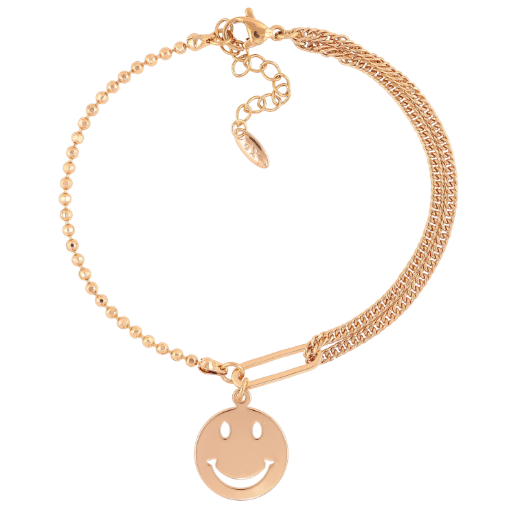 Браслет Xuping Позолота 18K Комбинированная цепочка с смайлом длинна с доп.цепочкой 18-22см х 2-4мм фото №7