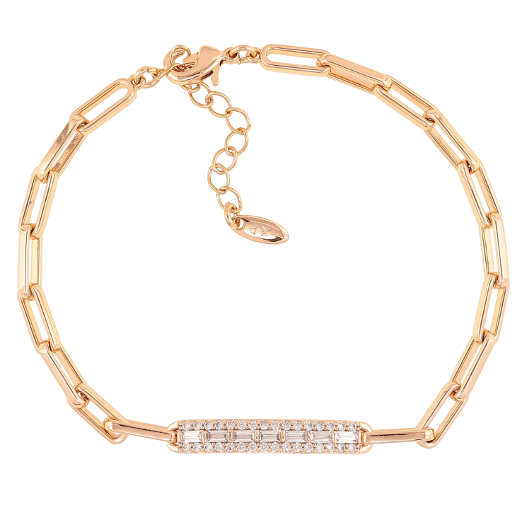 Браслет Xuping Позолота 18K Цепочка с пластиной циркония длинна с доп.цепочкой 18-21см х 3.5мм фото №21