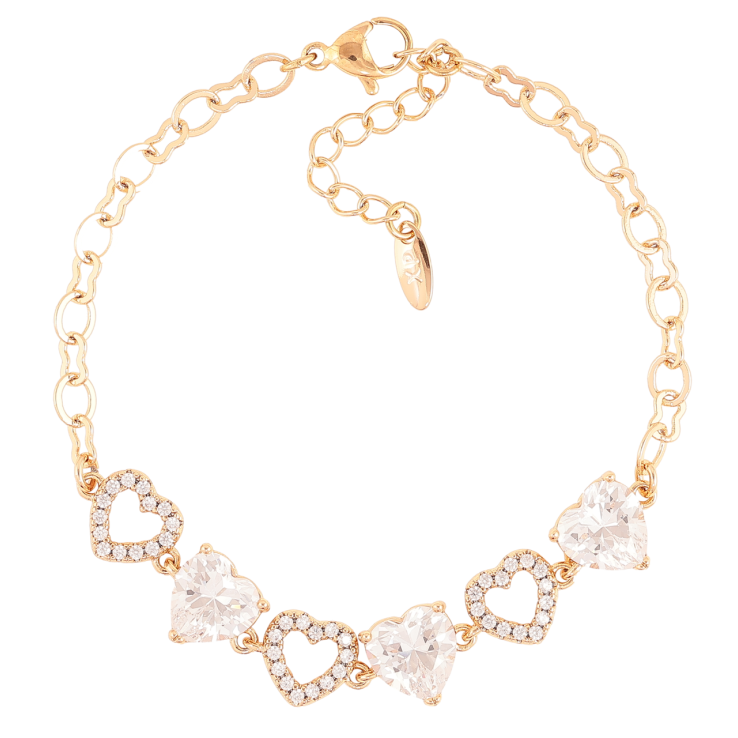 Браслет Xuping Позолота 18K Кристальные сердечки длинна с доп.цепочкой 17-20см х 4мм фото №23