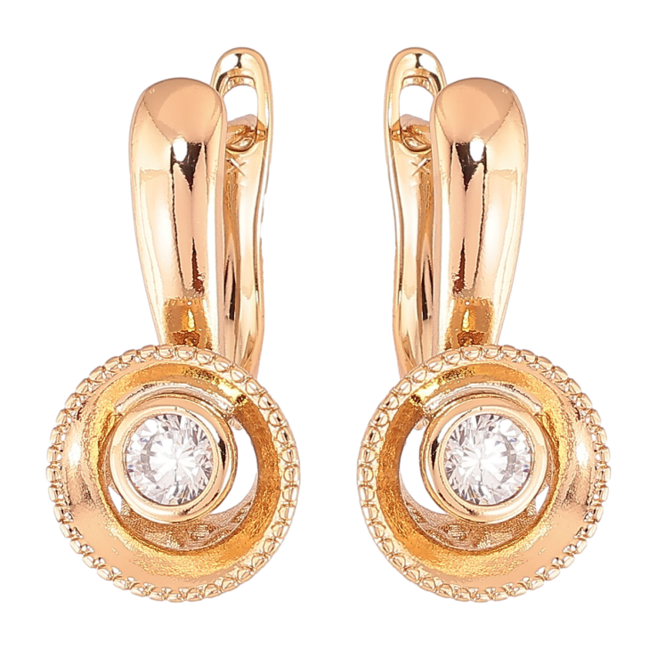 Серьги Xuping Позолота 18K английский замок Узор с цирконием фото №18