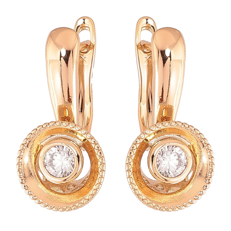 Серьги Xuping Позолота 18K английский замок Узор с цирконием фото №1