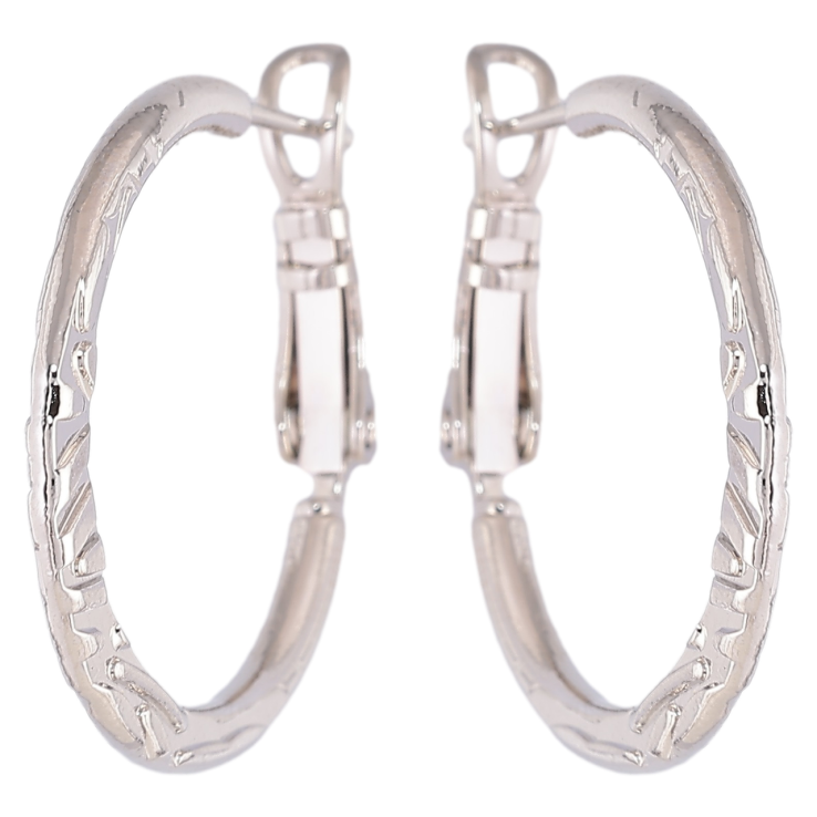 Серьги Xuping Родий кольца (конго) Декоративный узор ø 2.5см фото №23