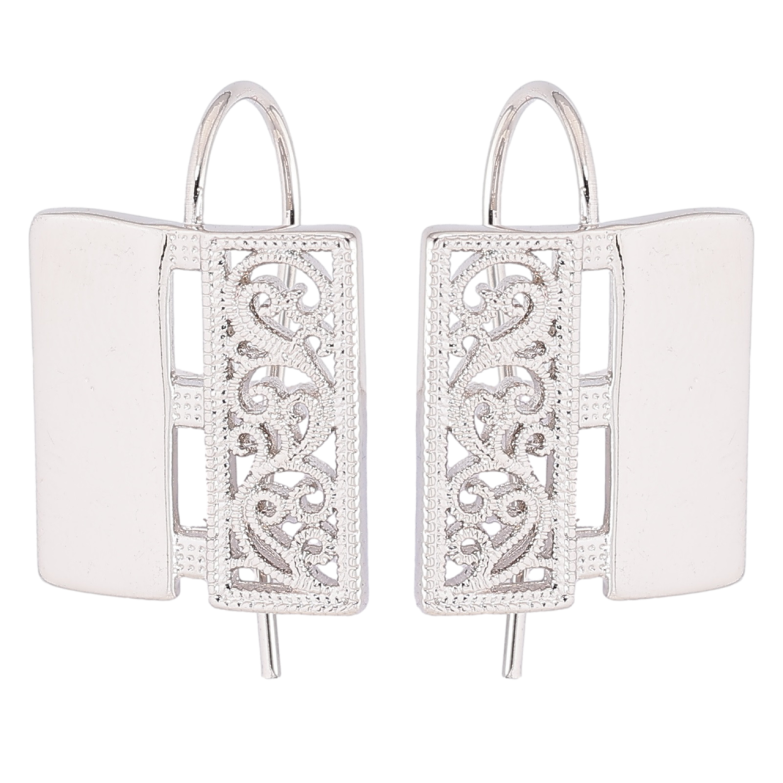 Серьги Xuping Родий французский замок Ажурный резной узор фото №1