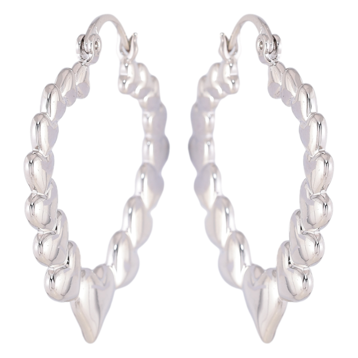 Серьги Xuping Родий замок-булавка Узор сердечками фото №9