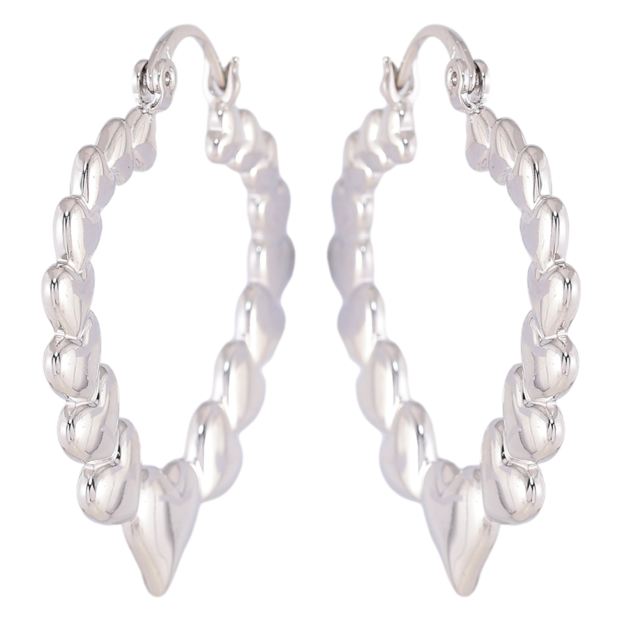 Серьги Xuping Родий замок-булавка Узор сердечками фото №1