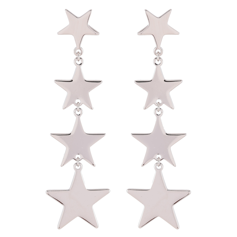 Серьги Xuping Родий пусеты Звездные подвески фото №1 Серьги Xuping Родий пусеты Звездные подвески фото №1