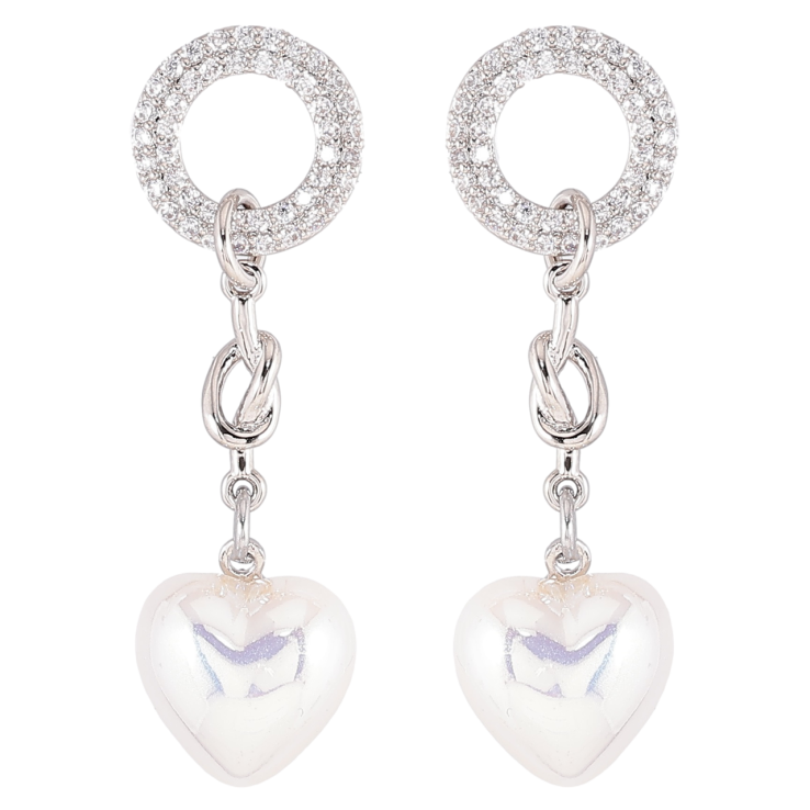 Сережки Xuping Родій пусети «Підвіски з перламутровими сердечками» фото №19