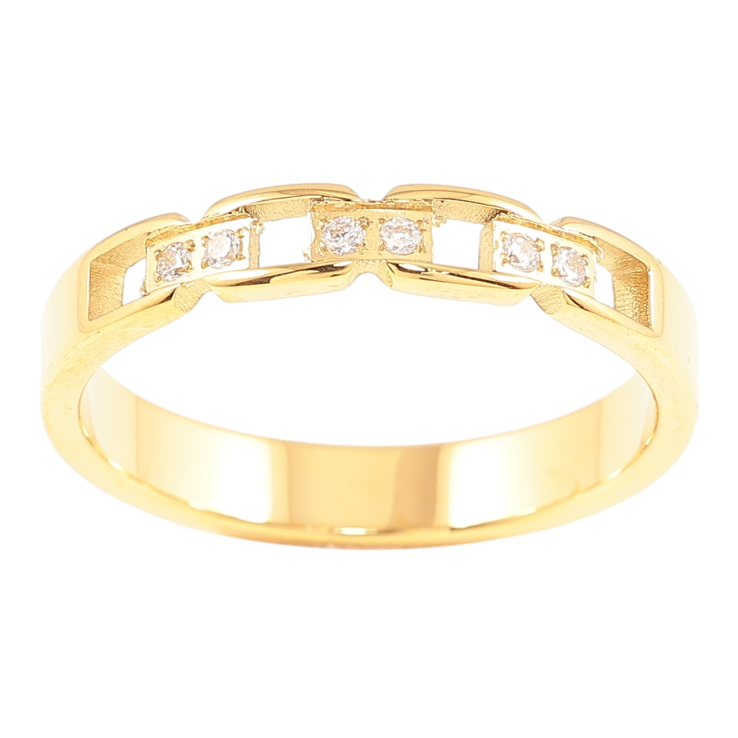 Кольцо Xuping TTM Stainless Steel Цвет 14К Узор с цирконием фото №7