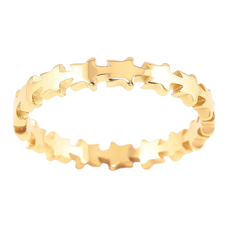 Кольцо Xuping TTM Stainless Steel Цвет 14К Звездочки фото №9