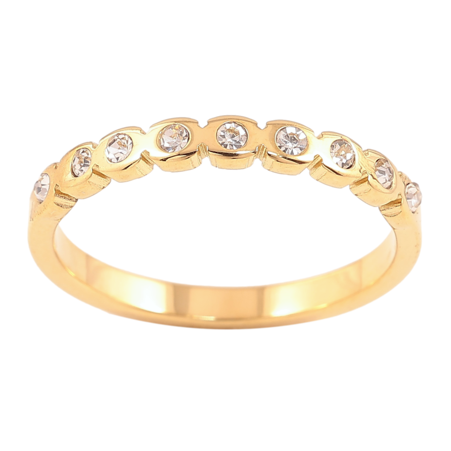 Кольцо Xuping TTM Stainless Steel Цвет 14К Дорожка циркония фото №1