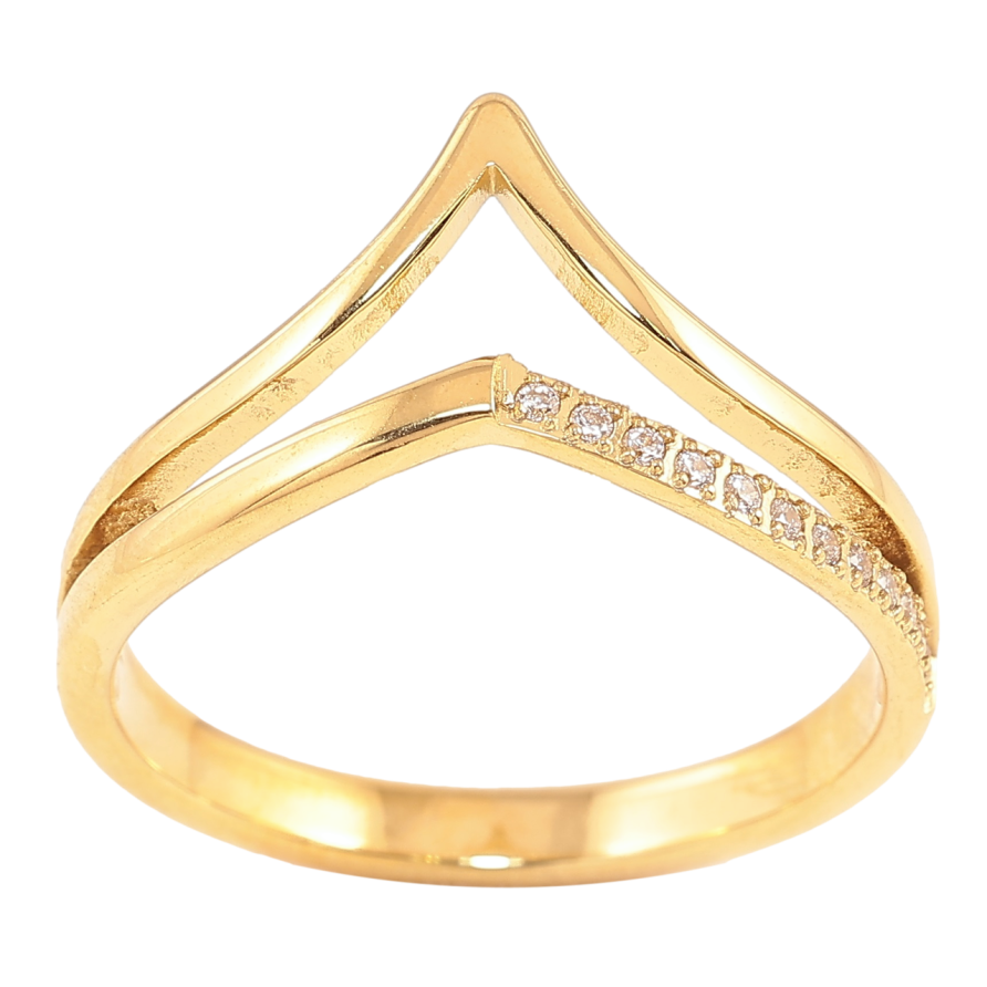 Каблучка Xuping TTM Stainless Steel Колір 14К «Візерунок з цирконієм» фото №1