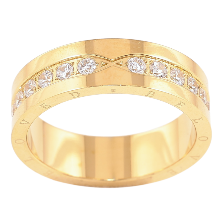 Кольцо Xuping TTM Stainless Steel Цвет 14К Дорожка циркония, Beloved (Любима), шир. 5.5мм фото №22