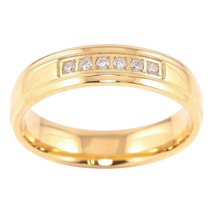 Кольцо Xuping TTM Stainless Steel Цвет 14К Дорожка циркония, шир. 4.5мм фото №14