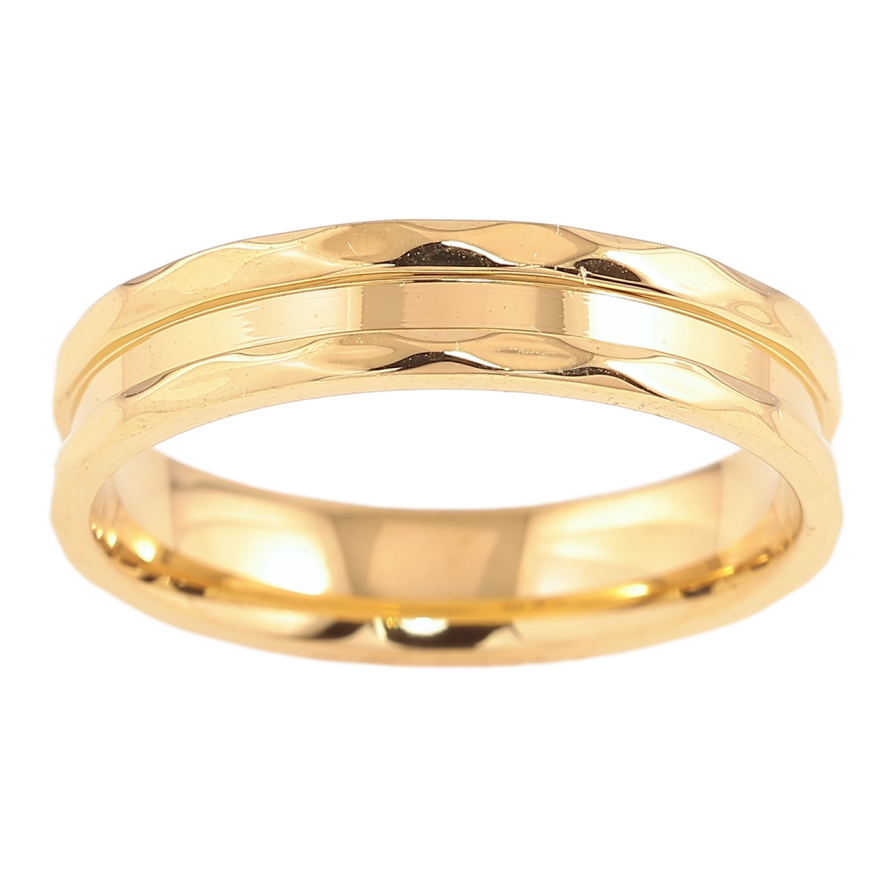 Кольцо Xuping TTM Stainless Steel Цвет 14К Декоративный узор, шир. 4мм фото №1