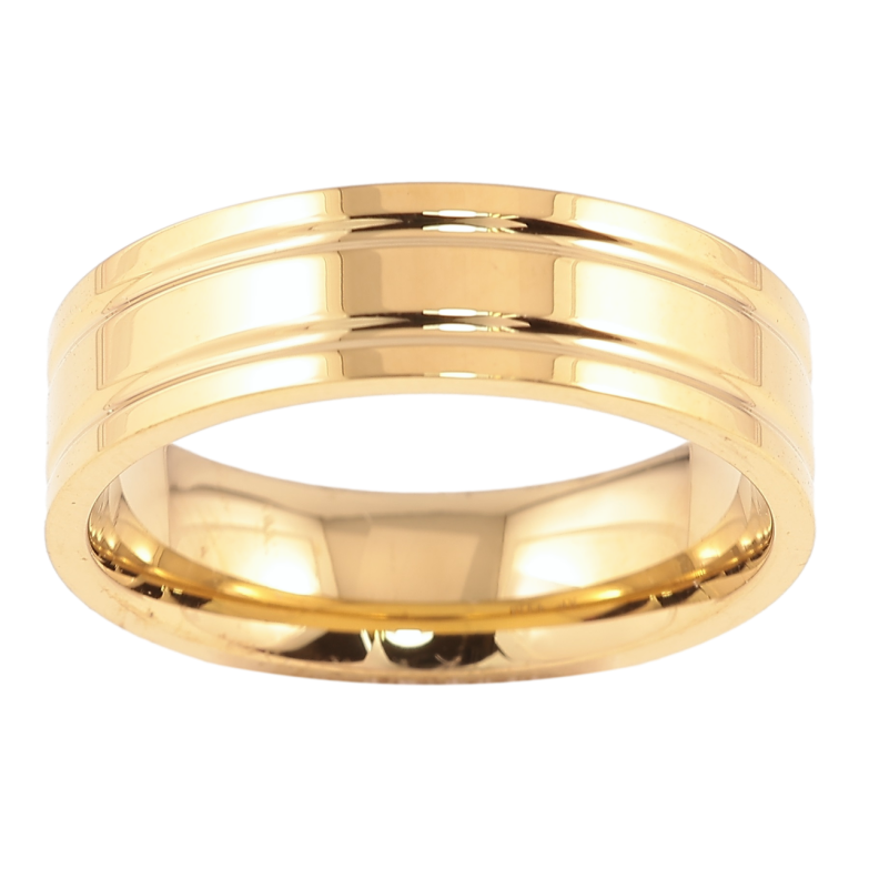 Каблучка Xuping TTM Stainless Steel Колір 14К «Декоративний візерунок, шир. 5.5мм» фото №3