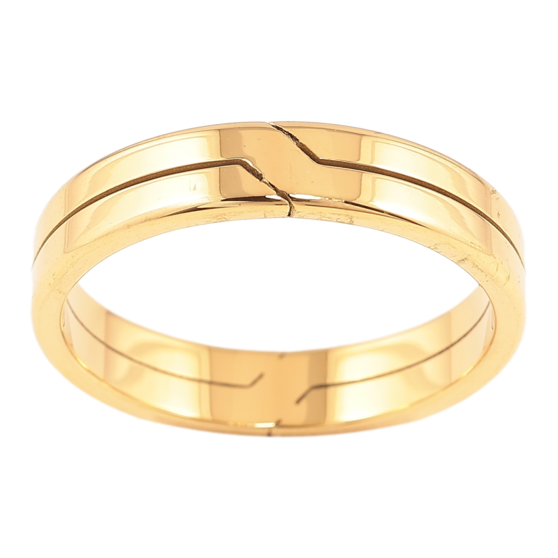 Кольцо Xuping TTM Stainless Steel Цвет 14К Декоративный узор, шир. 4мм фото №1