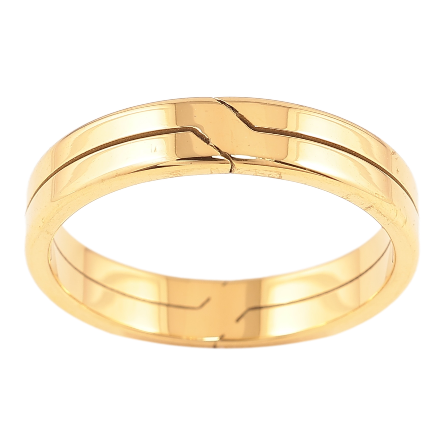 Кольцо Xuping TTM Stainless Steel Цвет 14К Декоративный узор, шир. 4мм фото №1