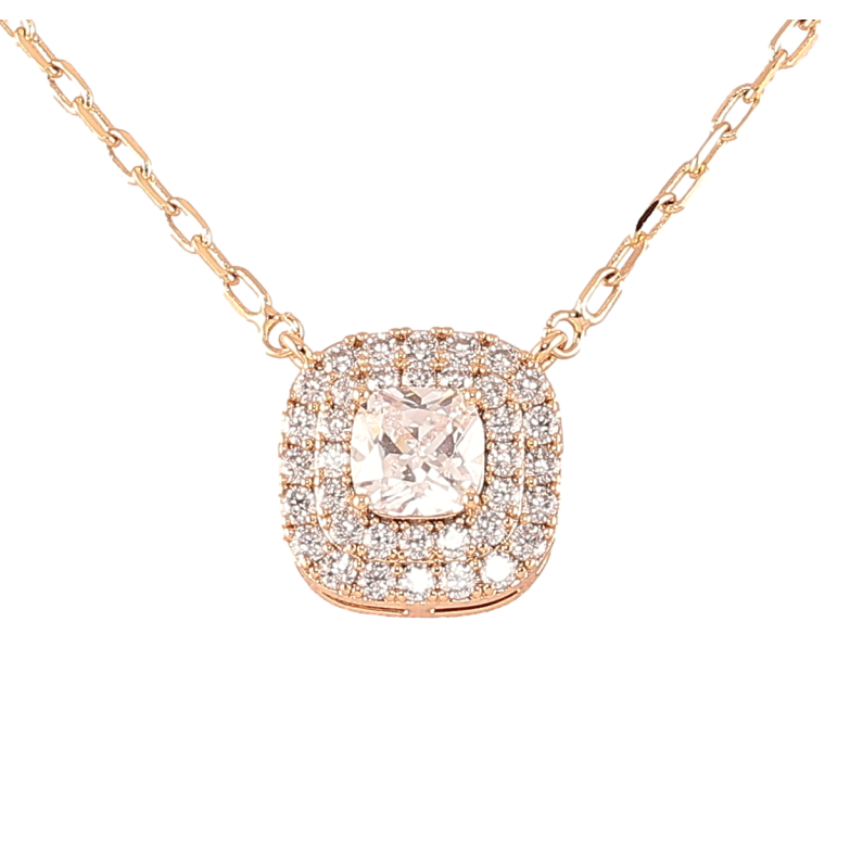 Подвеска на цепочке Xuping Позолота 18K Инкрустация цирконием длина 42-48см х 2мм фото №1 Подвеска на цепочке Xuping Позолота 18K Инкрустация цирконием длина 42-48см х 2мм фото №1