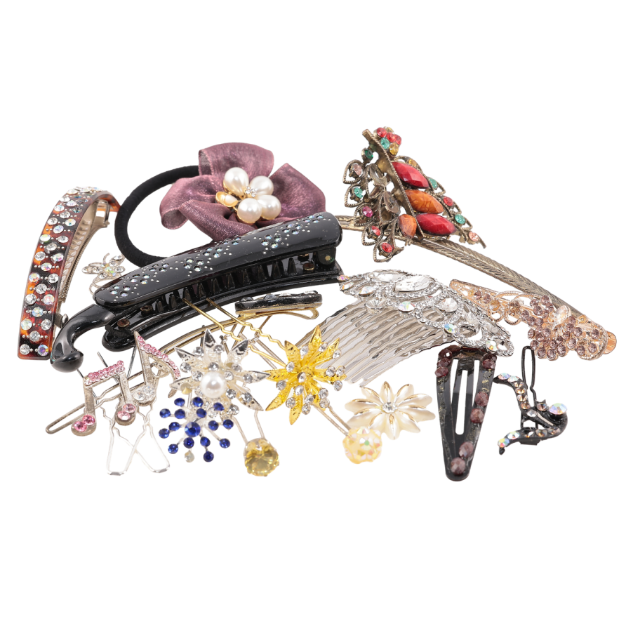 Заколки, гумки, шпильки для волосся. БІЖУТЕРНИЙ ЛОМ ціна за 150 г. ДИВІТЬСЯ ОПИС! фото №1 Заколки, гумки, шпильки для волосся. БІЖУТЕРНИЙ ЛОМ ціна за 150 г. ДИВІТЬСЯ ОПИС! фото №1