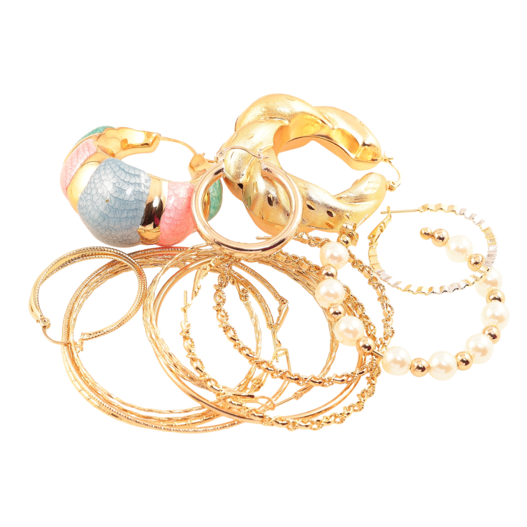 Сережки КОНГО НЕ ПАРИ! Позолота 18K та Родій. БІЖУТЕРНИЙ ЛОМ ціна за 50 г. ДИВІТЬСЯ ОПИС! фото №7