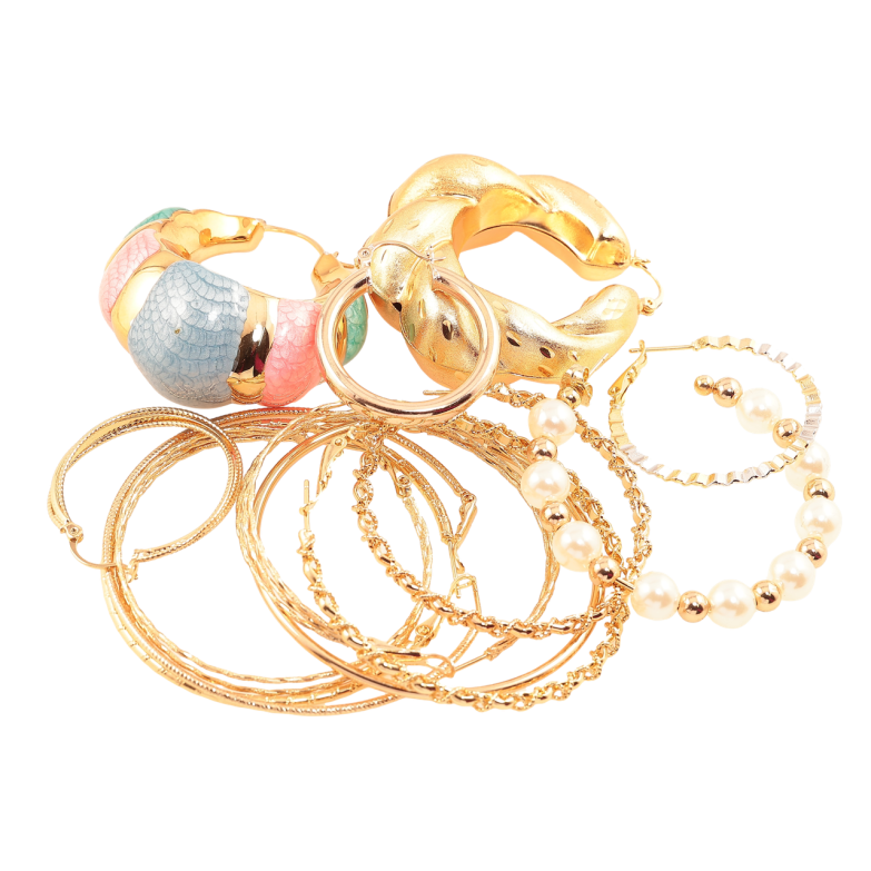 Серьги КОНГО НЕ ПАРЫ! Позолота 18K и Родий. БИЖУТЕРНЫЙ ЛОМ цена за 50 г. СМОТРИТЕ ОПИСАНИЕ! фото №1