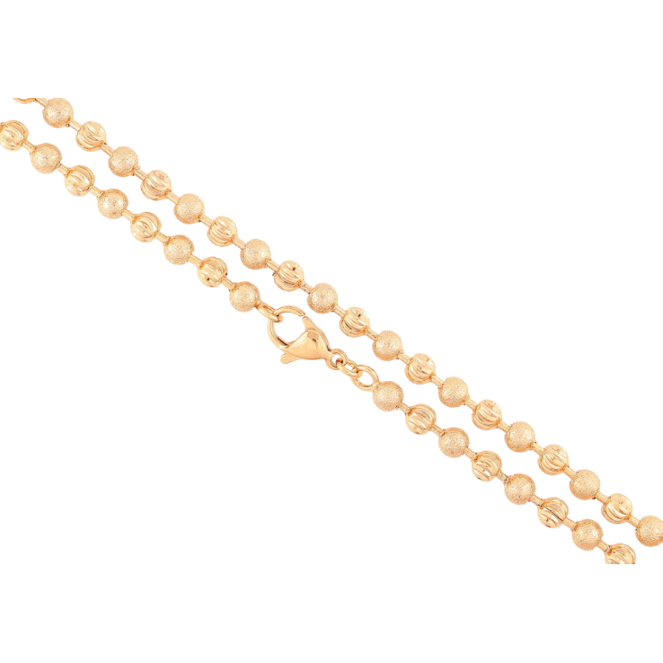 Цепочка Xuping Позолота 18K Плетение Перлина с шагренью и насечками длинна 49см х 4мм фото №22