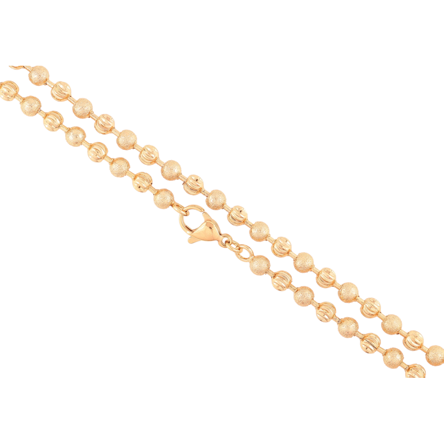 Цепочка Xuping Позолота 18K Плетение Перлина с шагренью и насечками длинна 49см х 4мм фото №1