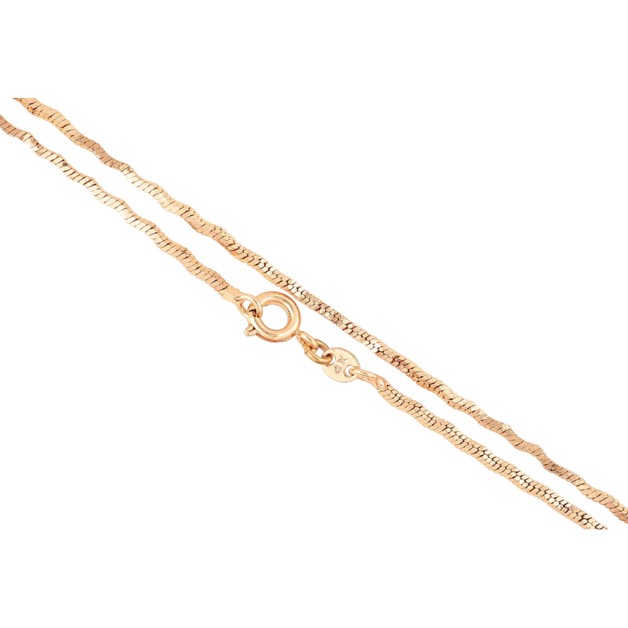 Ланцюжок Xuping Позолота 18K Плетіння Ювелірний шнур перекручений» довжина 45см х 1.5мм фото №1