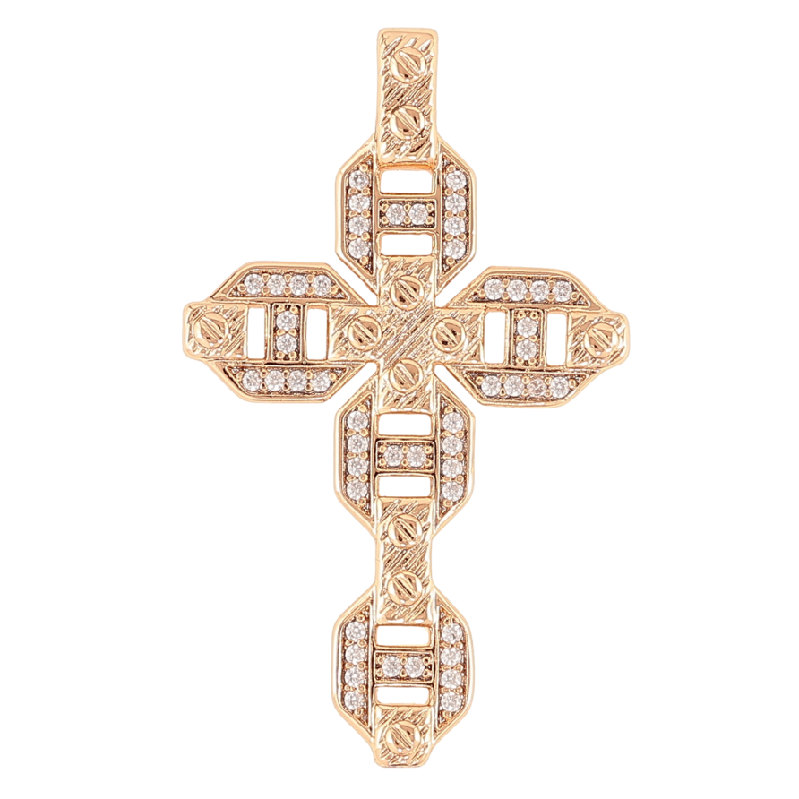 Кулон Xuping Позолота 18K Крест с цирконием для цепочки до 3мм фото №1 Кулон Xuping Позолота 18K Крест с цирконием для цепочки до 3мм фото №1