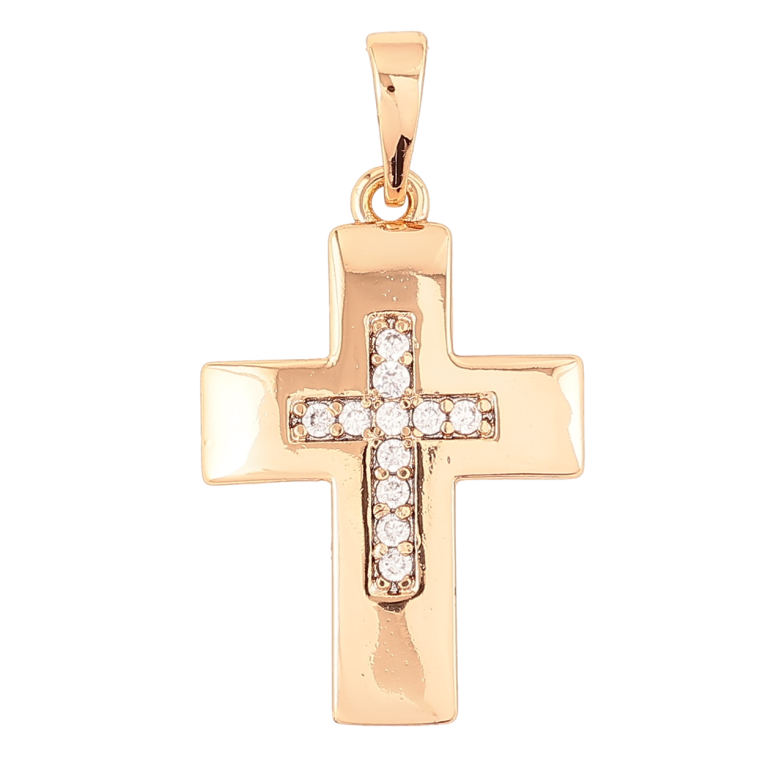 Кулон Xuping Позолота 18K Хрест з цирконієм» для ланцюжка до 6мм фото №9