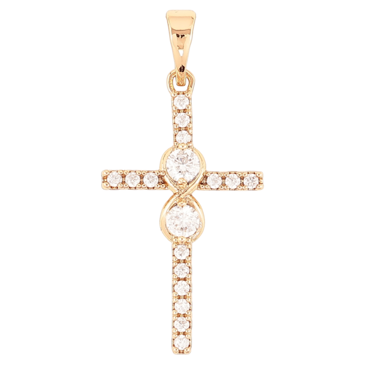 Кулон Xuping Позолота 18K Крест с цирконием для цепочки до 5мм фото №8