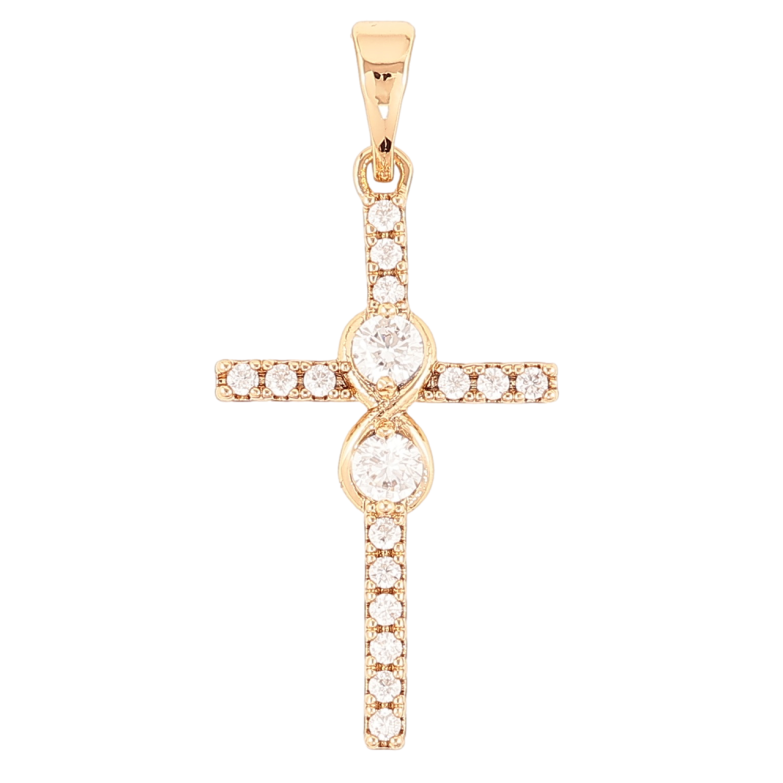 Кулон Xuping Позолота 18K Хрест з цирконієм» для ланцюжка до 5мм фото №2