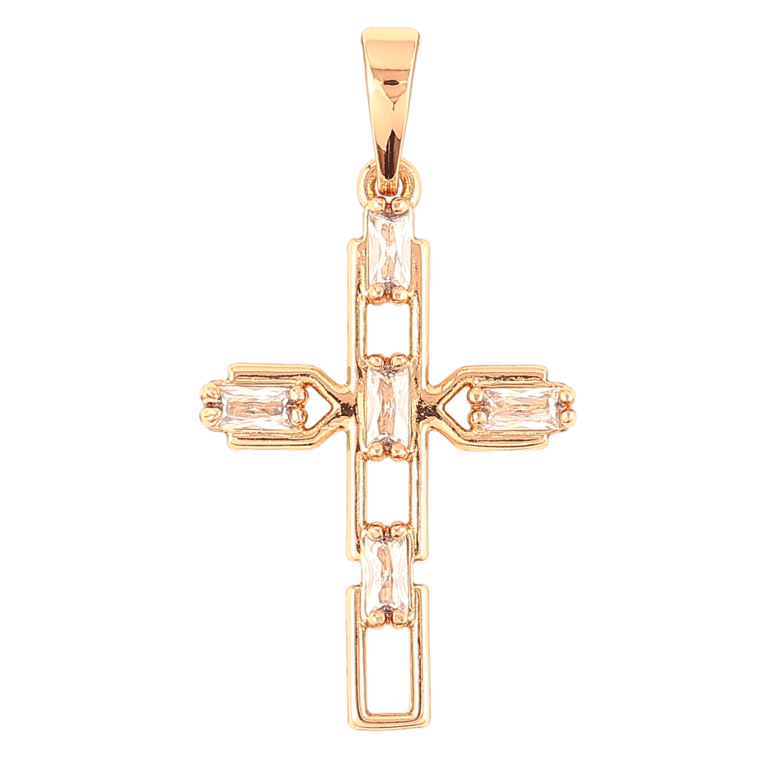Кулон Xuping Позолота 18K Крест с цирконием для цепочки до 6мм фото №1