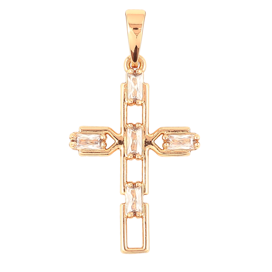 Кулон Xuping Позолота 18K Крест с цирконием для цепочки до 6мм фото №1