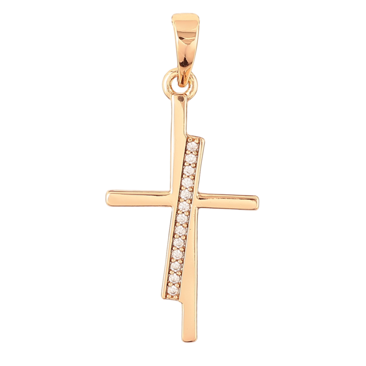 Кулон Xuping Позолота 18K Крест с цирконием для цепочки до 6мм фото №7