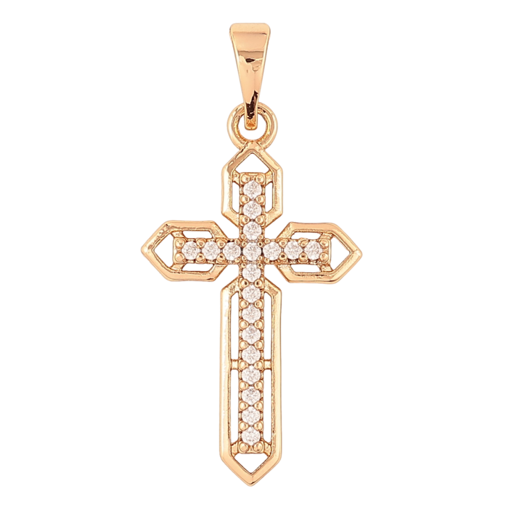 Кулон Xuping Позолота 18K Крест с цирконием для цепочки до 5мм фото №20